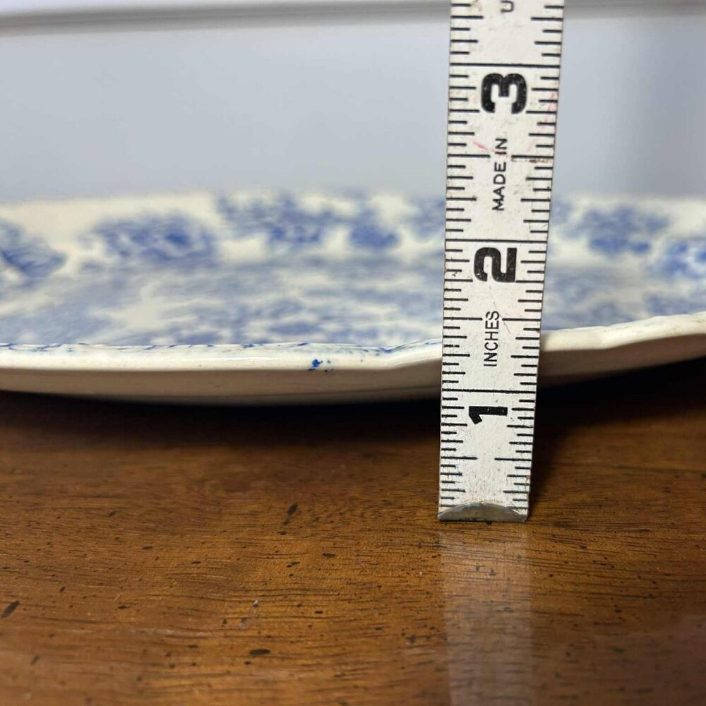 Vintage Taylor Smith & Taylor Dogwood Blue oval platter - Picture 8 of 10